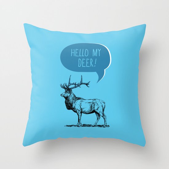 Deer Pun Throw Pillow