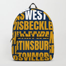 West Virginia Home Town Morgantown WV Pride Word Art Backpack