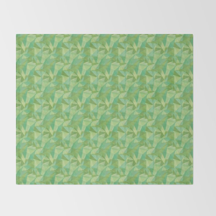 Abstract Polygon Summer Green Cubism Low Poly Triangle Design 2 Throw Blanket By Pipafineart