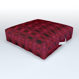 Crimson Red And Black Irregular Pattern Outdoor Floor Cushion