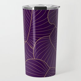 Modern Purple Gold Leaves Trendy Collection Travel Mug