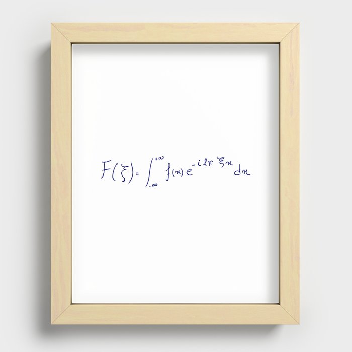 Fourier transform equation handwritten Recessed Framed Print