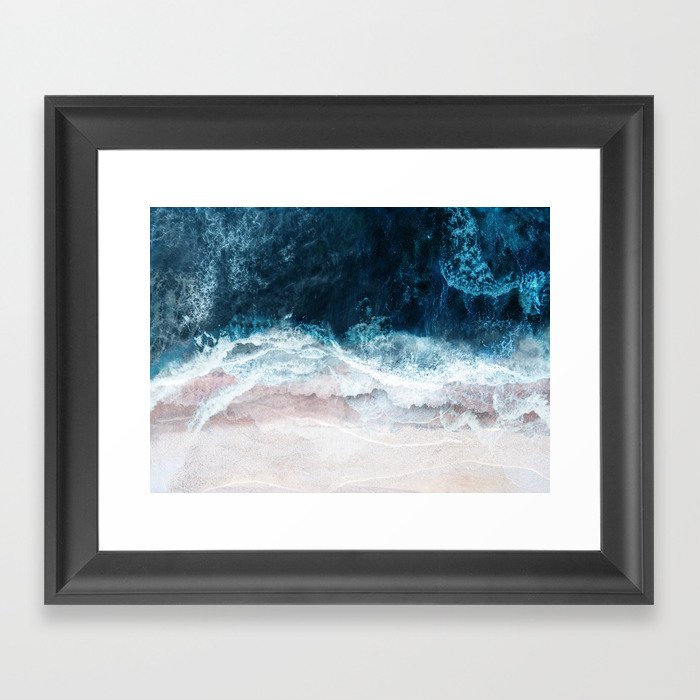 Blue Sea II Gerahmter Kunstdruck | Fotografie, Digital-manipulation, Meer, Ozean, Landscape, Natur, Wellen, Strand, Sand, Wasser
