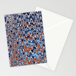 Distorted Red And Blue Pattern Stationery Card