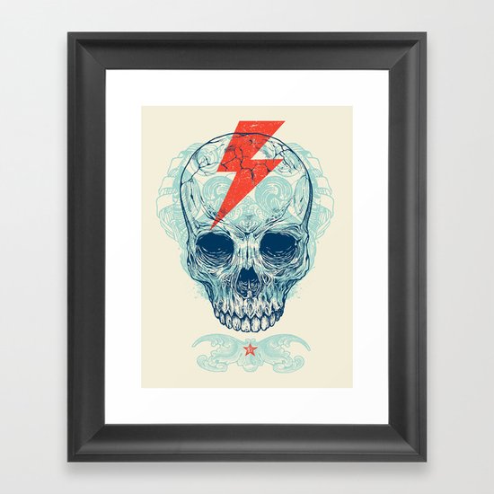 Skull Bolt Framed Art Print