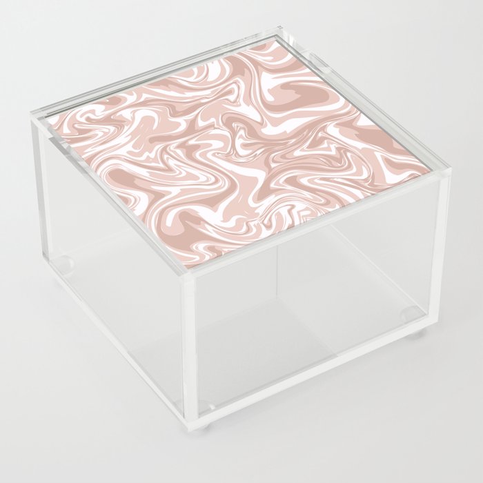 Abstract Beige Dream Liquid Swirl Acrylic Box