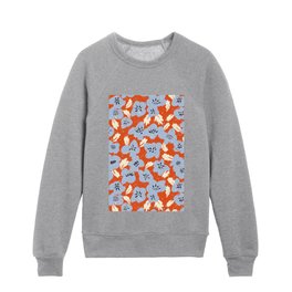 Big flowers in my garden orange - pattern Kids Crewneck