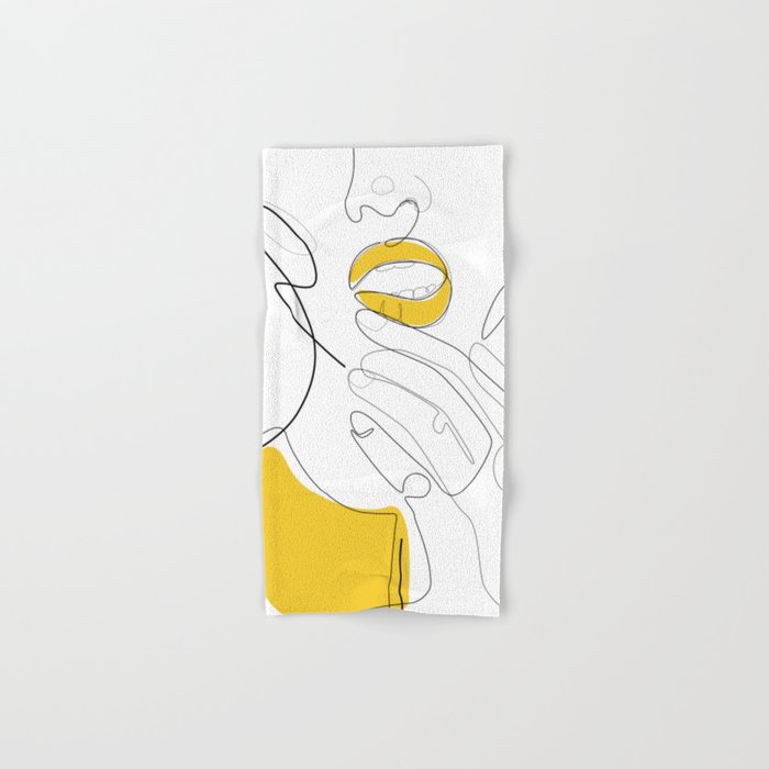 Bold Mustard Lip Hand & Bath Towel