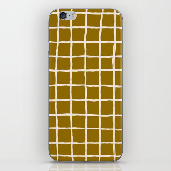 Retro Modern Checkered Tiles on Yellow iPhone Skin