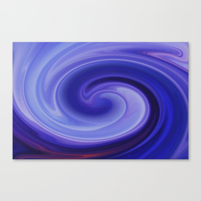 Blue, Red, Purple Abstract Hurricane Shape Design Canvas Print
