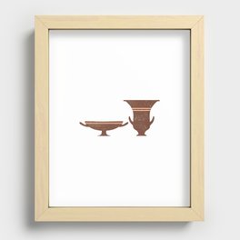Greek Pottery 35 - Bell Krater, Kylix - Terracotta Series - Modern, Contemporary, Minimal Abstract Recessed Framed Print