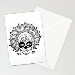 Sugar Skull Girl Outline Stationery Cards