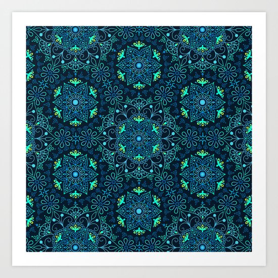 Mandala_Cerulean Art Print