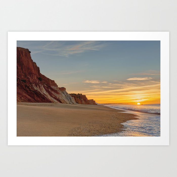 Praia Da Falesia At Dawn Portugal Art Print By Michaelhoward Society6