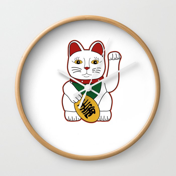 Maneki Neko - lucky cat Wall Clock
