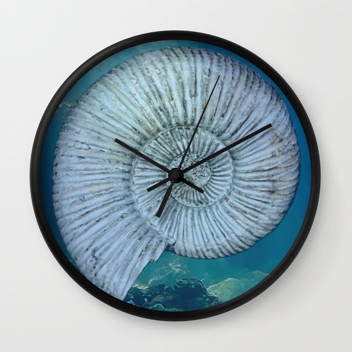 AMMONITE FOSSIL Wall Clock by TheRealPaparaw Society6