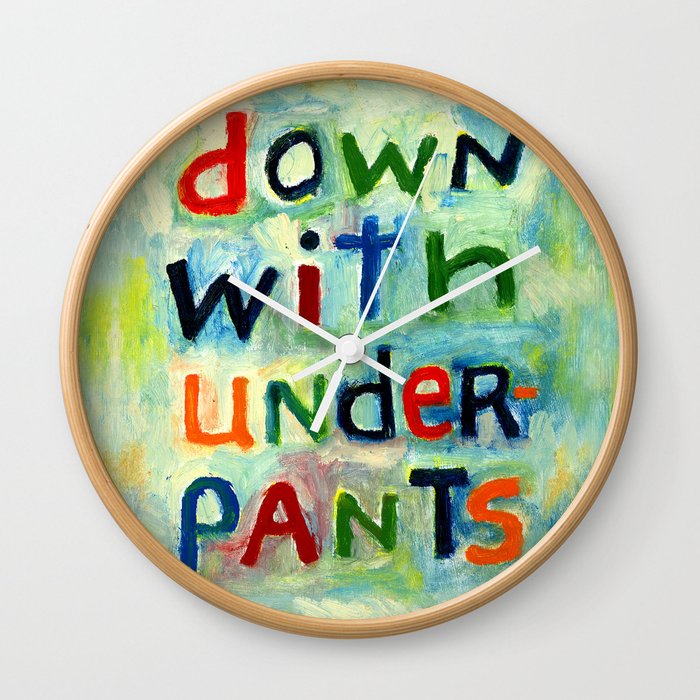 Down With Underpants Wall Clock
