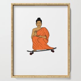 Buddha on a Skateboard Serving Tray