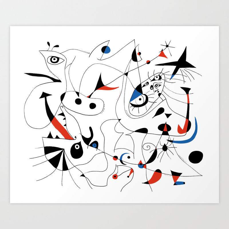 Joan Miro 5 Art Print By Shamila Society6 The hallmark of graphis arte on the back in present. joan miro 5 art print by shamila