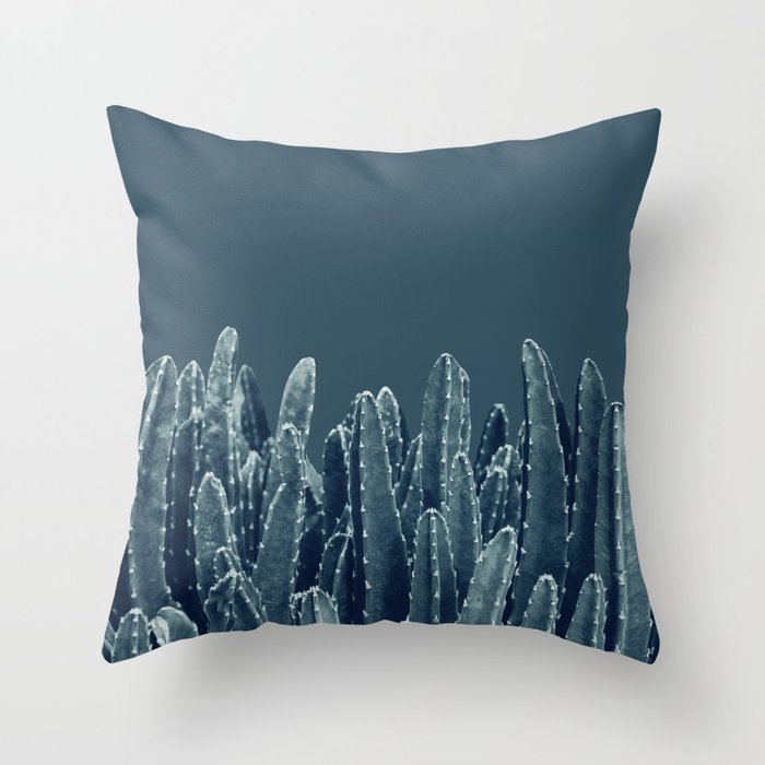 Blue Cacti Dream #1 #minimal #decor #art #society6 Throw Pillow