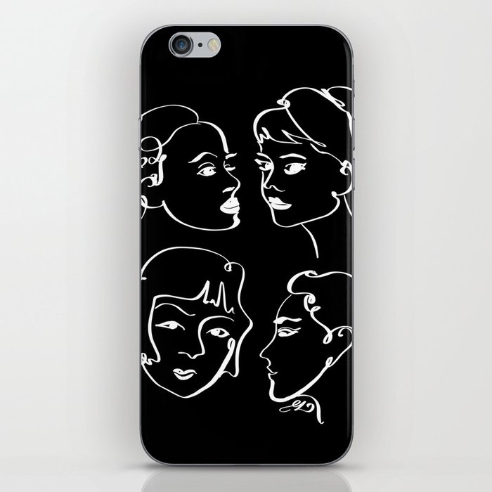 Faces Black and White iPhone Skin