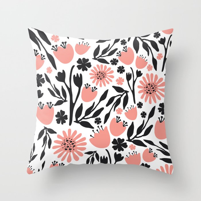 Dark coral sales throw pillows