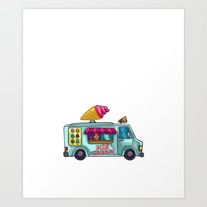 Ice Cream Truck Driver Ice Cream Van Man Art Print