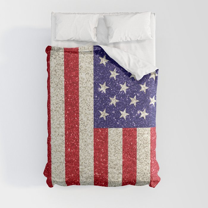 Glitter USA Flag Comforter