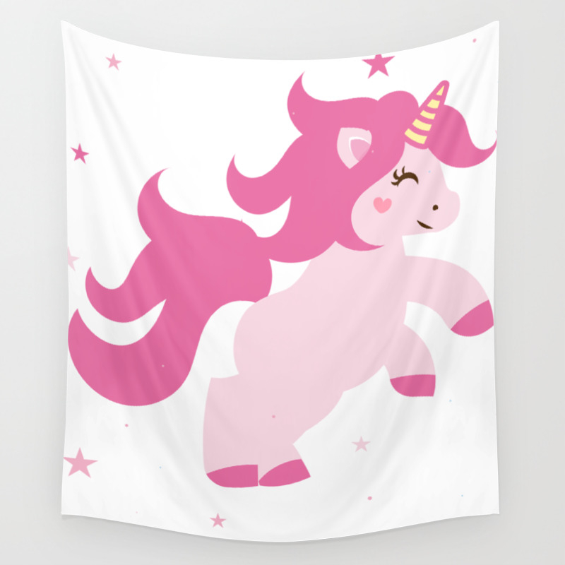 Unicorn Birthday Decorations Happy Birthday Gift Wall Tapestry By