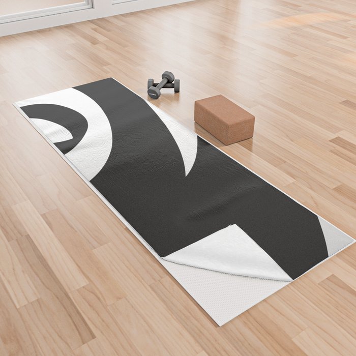 Simple Black and White Drawing Yoga Towel