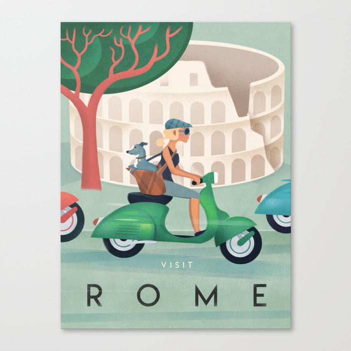 Rome Vintage Travel Poster Canvas Print