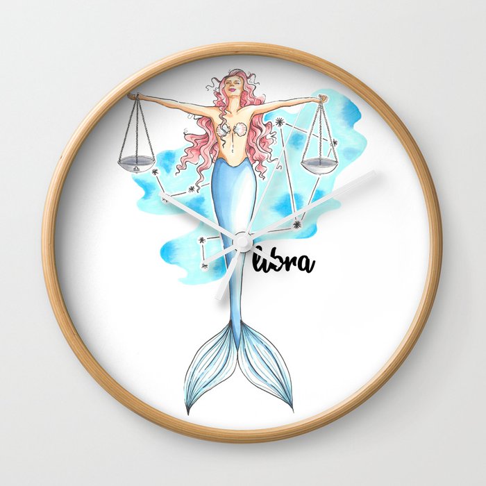 Libra Mermaid Wall Clock