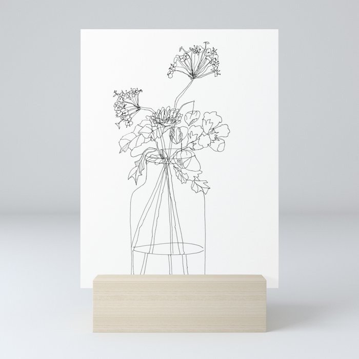 flowers in vase Mini Art Print