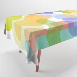 Spring summer vibrant colours abstract shapes Tablecloth