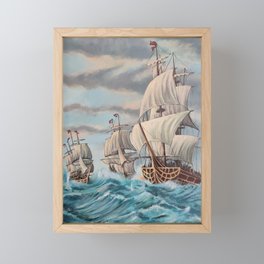 Ships V3 Framed Mini Art Print