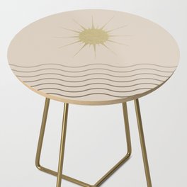 Minimal Mid Century Sun Wave Side Table