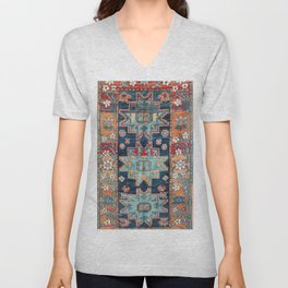 Karabakh  Antique South Caucasus Azerbaijan Rug Print V Neck T Shirt