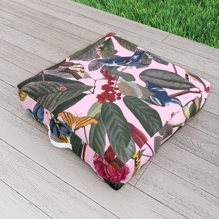vintage floor cushion　トロピカルピンク Moroccan Oversized Pink and Gold Floor Pillow Cushion - E-mosaik