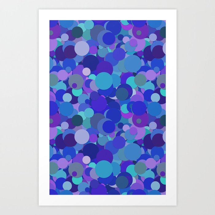 Fancy Dots Blue And Purple Art Print