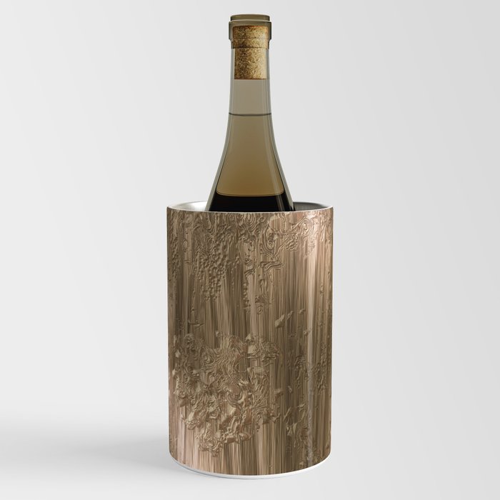 Light brown engraved wood Wine Chiller