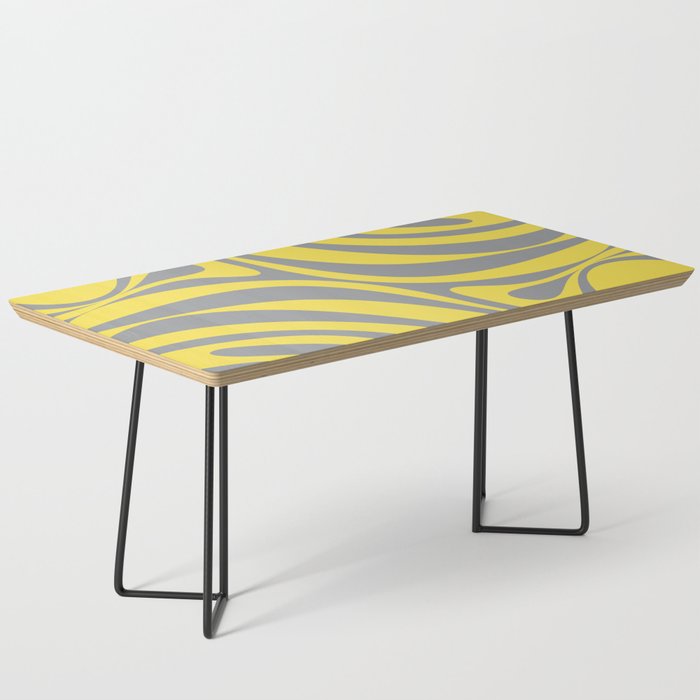 New Groove Retro Swirl Abstract Pattern in Yellow and Gray Coffee Table