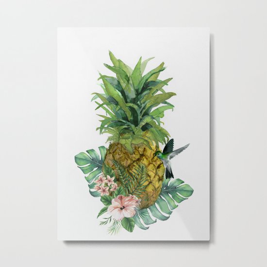 Tropical Pineapple Metal Print