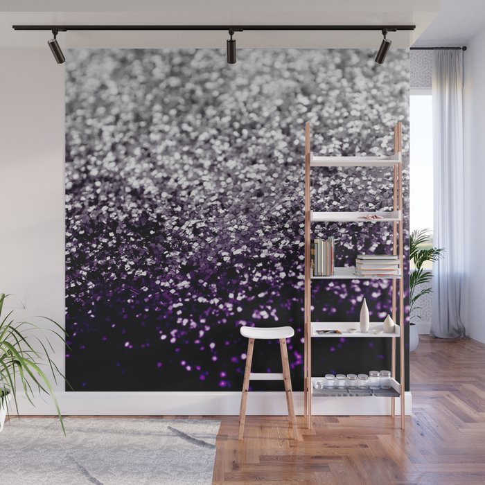 Dark Night Purple Black Silver Glitter 1 Shiny Decor Art Society6 Wall Mural By Anitabellajantz Dark Night Purple Black Silver Glitter 1 Shiny Decor Art Society6 Wall Mural By Anitabellajantz