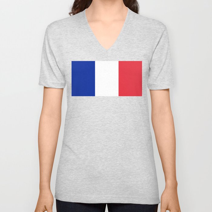 French Flag of France V Neck T Shirt