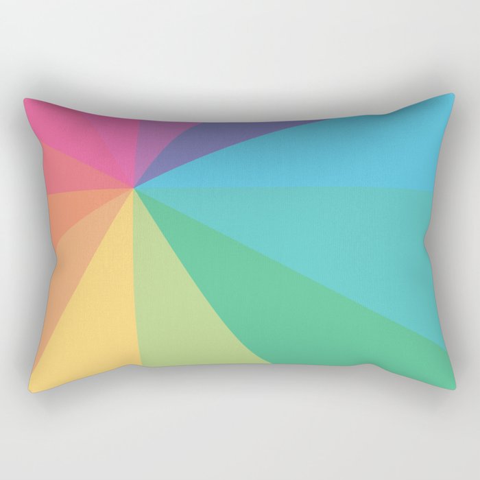 Minimal Simple Colourful Rainbow Circle Design Rectangular Pillow