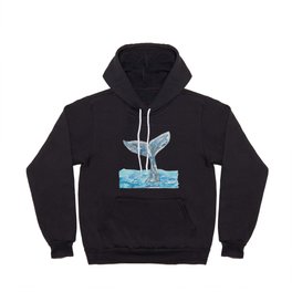 Humpback whale tail watercolor painting Hoody