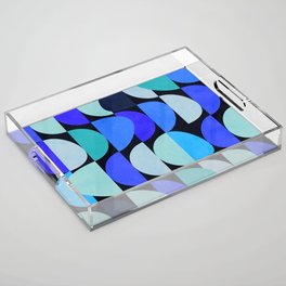 abstract ocean blue 3 Acrylic Tray