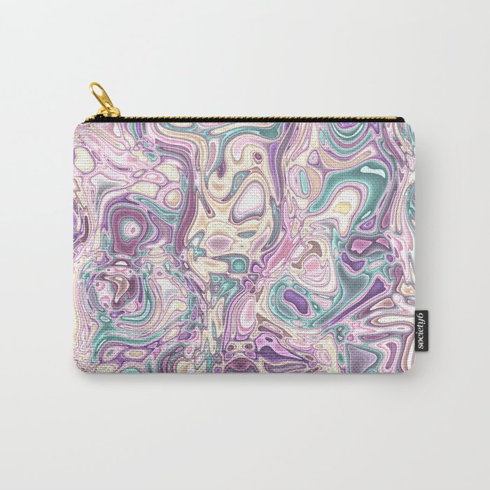 Psychedelic Pastel Marble Carry-All Pouch