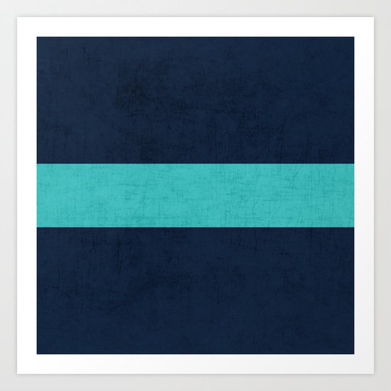 classic - navy and aqua Art Print