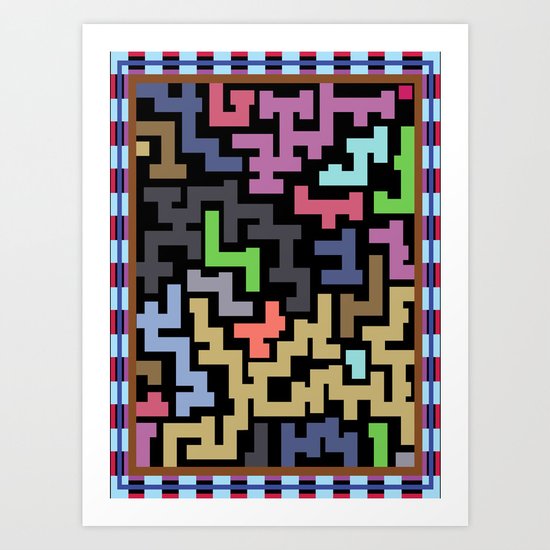 Colorful Maze III Art Print